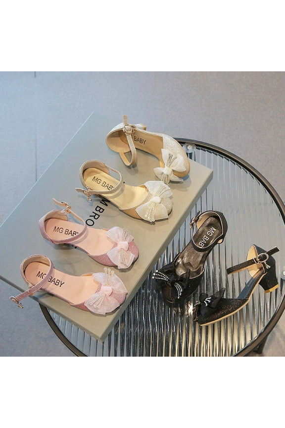 Toddler Girl Mary Jane Shoes Bowknot Ballet Flats for Little Girls Party School Wedding Uniform Princess Dress Shoes Black,11-12 Years