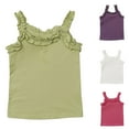 thumbnail image 1 of YUGYXL Toddler Girl's Summer Cotton Camisole Dressy Ruffle Hem Spaghetti Strap Tank Top Fashion Sleeveless Round Neck Cami Blouses Sale Hot Pink,4 Years, 1 of 5