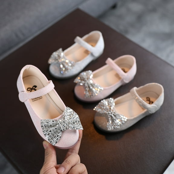 YUGYXL Toddler Little Girls Dress Shoes Flower Girls Mary Jane Flats Ballet Shoes Party Wedding Lightweight Comfy Princess Shoes Homecoming Gold,23
