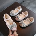 thumbnail image 1 of YUGYXL Toddler Little Girls Dress Shoes Flower Girls Mary Jane Flats Ballet Shoes Party Wedding Lightweight Comfy Princess Shoes Homecoming Silver,28, 1 of 9