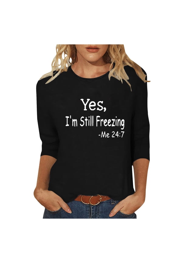 Tops for Women Fluffy Furry V Neck Cute Shirts 3/4 Sleeve Tunic Dressy Fall Winter Loose Fit Pullover Tee Black L