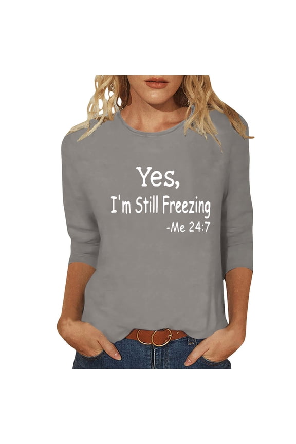 Tops for Women Fluffy Furry V Neck Cute Shirts 3/4 Sleeve Tunic Dressy Fall Winter Loose Fit Pullover Tee Gray M