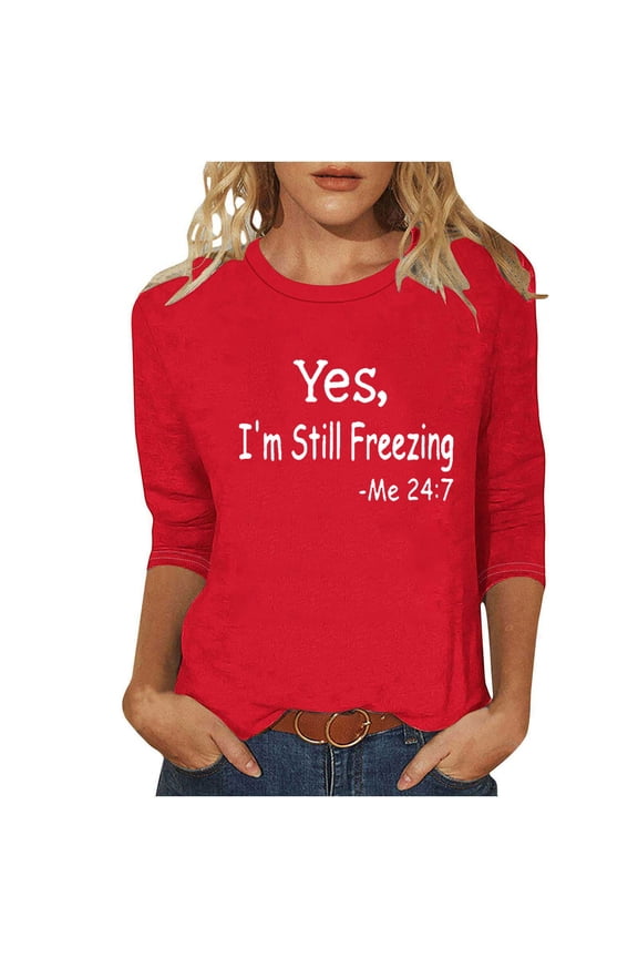 Tops for Women Fluffy Furry V Neck Cute Shirts 3/4 Sleeve Tunic Dressy Fall Winter Loose Fit Pullover Tee Red XL