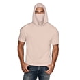 thumbnail image 1 of YUGYXL Unisex Short Sleeve Sun Protection Rash Guard Hoodie Lightweight Summer Hiking Fishing Sun Shirts with Face Cover L Pink, 1 of 8