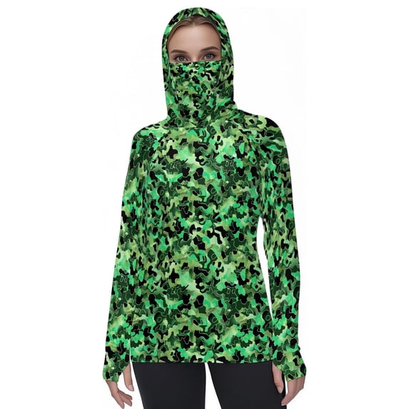 YUGYXL Unisex UPF 50+ Lightweight Hunting Camo Hoodie Quick Dry Performance Long Sleeve Fishing Shirt I Multicolor XXL