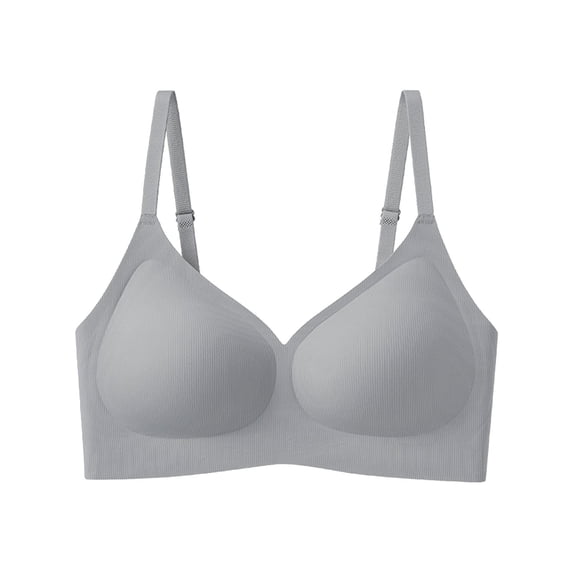 YUGYXL Wireless Bras No Underwire Push Up Bra Seamless Supportive Full Coverage Everyday Bras Regular and Plus Size Gray
