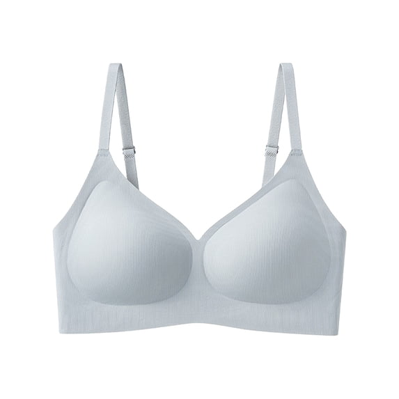YUGYXL Wireless Bras No Underwire Push Up Bra Seamless Supportive Full Coverage Everyday Bras Regular and Plus Size Light Blue