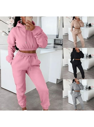 Matching cropped hoodie and sweatpants on sale