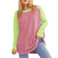 thumbnail image 1 of YUGYXL Women Tunics Tops Wear with Leggings Thumb Hole Long Sleeve Shirts Dressy Casual Crew Neck Tee Shirts Watermelon Red XXL, 1 of 5