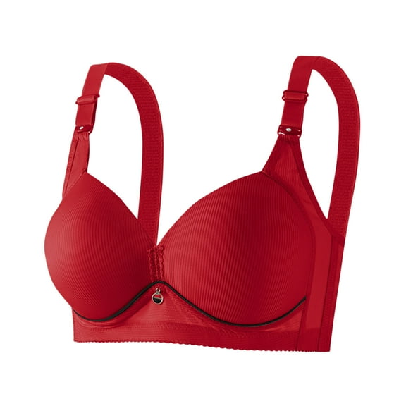 YUGYXL Women Wire-Free Seamless Bras Plus Size Daily Bra Comfy Adjustable Bra with Stretch Back Anti Sagging Underwear Bra Wine M