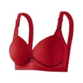 thumbnail image 1 of YUGYXL Women Wire-Free Seamless Bras Plus Size Daily Bra Comfy Adjustable Bra with Stretch Back Anti Sagging Underwear Bra Wine XXL, 1 of 4