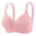 thumbnail image 1 of YUGYXL Women's Adjustable Bras Gather Lifting Bras Wire-Free Underwear Everyday Bras Breathable Smoothing Back Bra Pink 36, 1 of 3
