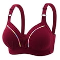 thumbnail image 1 of YUGYXL Women's Adjustable Bras Gather Lifting Bras Wire-Free Underwear Everyday Bras Breathable Smoothing Back Bra Wine 36, 1 of 9