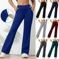 thumbnail image 1 of YUGYXL Women's Bootcut Yoga Pants Tummy Control Flare Leggings High Waist Crossover Lounge Bell Bottom Jazz Dress Baseball Pants Navy,XL, 1 of 10