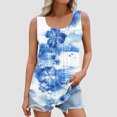 thumbnail image 1 of YUGYXL Women's Casual Basic Going Out Tank Tops Loose Fit Sleeveless Crew Neck T Shirts Plus Size Fashion Tie-Dye Tunics Blouse Summer Floral Graphic Tees Multicolor,XXL, 1 of 6