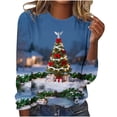 thumbnail image 1 of YUGYXL Women's Christmas Shirts Long Sleeve Christmas Tree Tshirts Casual Crew Neck Xmas Pullover Plus Size Holiday Tops Red XXXXXL, 1 of 4