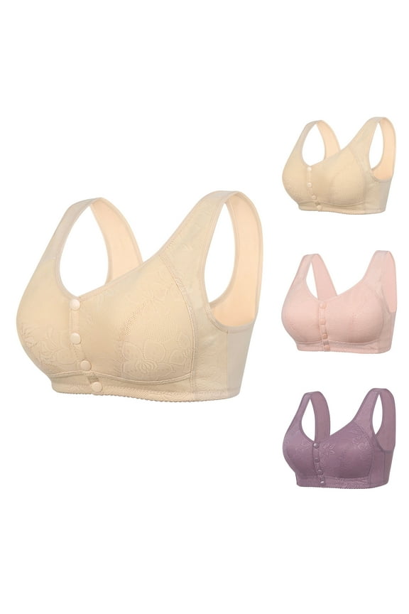 Women's Everyday Push-Up Sport Bra Full Coverage Lace Bras Seamless Lift Comfort v Neck Mesh Bras Lift and Support Yoga Bra Purple,XXXL(46/105)