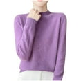 thumbnail image 1 of YUGYXL Women's Fashion Winter Wool Pullover Loose Long Sleeve Knitted Bottoming Sweater Purple S, 1 of 3