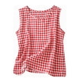 thumbnail image 1 of YUGYXL Women's Gingham Top Y2k Sleeveless Crew Neck Fashion Loose Fit Going Out Tank Tops Vintage Summer Blouse Red XXXL, 1 of 5