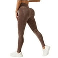 thumbnail image 1 of YUGYXL Women's High Waist Legging Lounge Solid Color Leggings Butt Lifting Outdoor Legging with Pockets Slim Fit Running Pants Brown L, 1 of 5