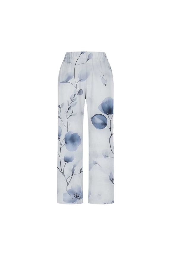 Women’s Long Pajama Lounge Pants Wide Leg Drawstring Sleepwear with Pockets G Multicolor M