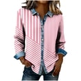 thumbnail image 1 of YUGYXL Women's Long Sleeve Flannel Plaid Shirts Button Down Business Dressy Blouse for Christmas and Casual Wear Pink Sweatshirts XXL, 1 of 5