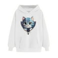 thumbnail image 1 of YUGYXL Women's Long Sleeve Hoodies Drawstring Cute Graphic Hooded Pullover with Pocket Lounge Comfy Sweatshirts White M, 1 of 4
