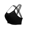 thumbnail image 1 of YUGYXL Women's Sports Bras Criss-Cross Back Padded Strappy Underwear Bras Plus Size Support Yoga Bra Breathable Shockproof Sports Bra Black XXL, 1 of 8