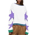 thumbnail image 1 of YUGYXL Women's Star Graphic Sweatshirts Fashion Cropped Long Sleeve Pullover Teen Girl Y2K Cute Clothes Top White M, 1 of 6