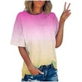 thumbnail image 1 of YUGYXL Women's Trendy Tie-Dye Shirts Plus Size Short Sleeve Pullover Tops Summer Casual Loose Fit Crewneck Blouse Teen Girl Outdoor T shirt Today's, 1 of 7