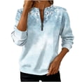 thumbnail image 1 of YUGYXL Women's V-Neck Loose Fit Long Sleeve Tops Plus Size Floral Printed Half-Zip Sweatshirt Spring Fashion Cozy Shirts B Multicolor Sweatshirt L, 1 of 5