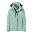 thumbnail image 1 of YUGYXL Women's Winter Outdoor Coats Trendy Ski 3-in-1 Snow Outwear Jeckrt with Hoodie Plus Size Waterproof Windbreaker Detachable Windproof Raincoat Today Sales Mint Green,XXXL, 1 of 6