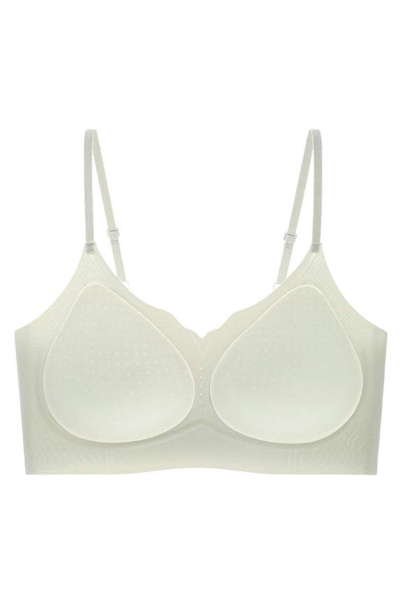 Women's Wireless Bras Comfort Seamless Push-up Bras Adjustable Band No Underwire Everyday Bras Green M