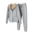 thumbnail image 1 of YUGYXL Womens 2 Piece Sets Fleece Sherpa Lined Sweatsuits Plus Size Full Zipper Hoodies Jackets Sweatpants Tracksuit Gray M, 1 of 4