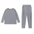 thumbnail image 1 of YUGYXL Womens 2 Piece Sweatsuits Daily Sport Sets Solid Color Elastic Waist Long Pants Active Gym Outfits Gray XXL, 1 of 6