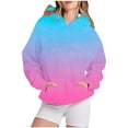 thumbnail image 1 of YUGYXL Womens Casual Long Sleeve Hoodies Trendy Gradient Color Lightweight Hooded Pullover Sweatshirt with Pocket Sky Blue M, 1 of 4