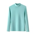 thumbnail image 1 of YUGYXL Womens Cotton Tops Lightweight Crew Neck Long Sleeve Stretchy Fitted Tees Athletic Baselayer Soft Workout Undershirt Light Blue XXL, 1 of 3