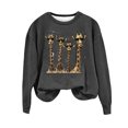 thumbnail image 1 of YUGYXL Womens Cute Print Pullover Fall Long Sleeve Hooded Sweatshirt Loose Comfy Clothes Top Crew Neck Graphic Blouse Dark Gray M, 1 of 4