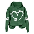 thumbnail image 1 of YUGYXL Womens Dog Paw Print Hoodies Cute Funny Heart Graphic Sweatshirts Casual Loose Fit Long Sleeve Hooded Pullover Tops Army Green Hoodie S, 1 of 3