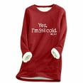 thumbnail image 1 of YUGYXL Womens Fleece Pullover Sweatshirt No Hood Shirts Sweater Sherpa Lined Tunic Sweatshirts Warm Winter Loungewear Red M, 1 of 2