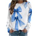thumbnail image 1 of YUGYXL Womens Floral Sweatshirt Vintage Long Sleeve Crewneck Pullover Fall Tops Trendy Graphic Oversized Casual Clothes Light Blue M, 1 of 5