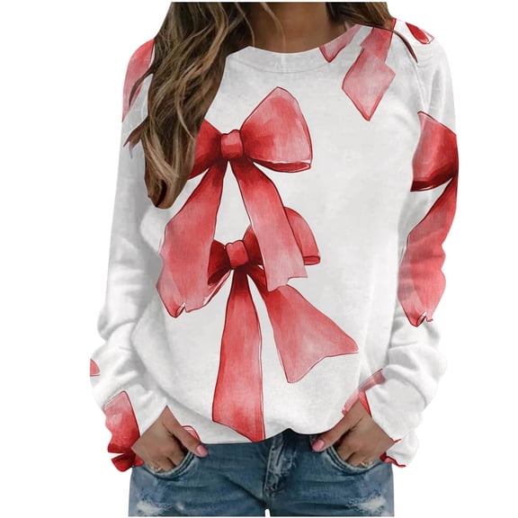 YUGYXL Womens Floral Sweatshirt Vintage Long Sleeve Crewneck Pullover Fall Tops Trendy Graphic Oversized Casual Clothes Pink XL