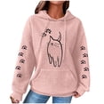 thumbnail image 1 of YUGYXL Womens Hoodies Cute Cat Print Pullover Sweaters With Pockets Oversized Casual Sweatshirts Fall Long Sleeve Outfits Pink Hoodie S, 1 of 3