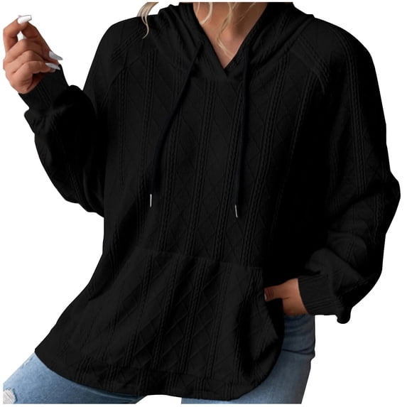 YUGYXL Womens Hoodies Oversized Hooded Sweatshirt Casual Long Sleeve Drawstring Pullover Tops Black Hoodie XXXL