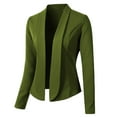 thumbnail image 1 of YUGYXL Womens Long Sleeve Blazer Jacket Notch Lapel Dressy Suit Jackets Casual Solid Color Open Front Cardigan Lightweight Work Office Blazers Clearance Sale Army Green,S, 1 of 3