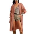 thumbnail image 1 of YUGYXL Womens Long Sleeve Mid-Length Cardigan Open Front Oversized Knitted Sweater Coat Casual Warm Outerwear Red Cardigans, 1 of 8