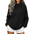 thumbnail image 1 of YUGYXL Womens Mock Neck Sweatshirt Oversized Pullover Turtleneck Long Sleeve Tops Black Sweatshirt M, 1 of 7