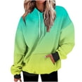 thumbnail image 1 of YUGYXL Womens Neon Print Oversized Sweatshirt Drawstring Pullover Sweatshirt Trendy Gradient Color Tops Fall Fashion Clothes Green XXXXL, 1 of 7