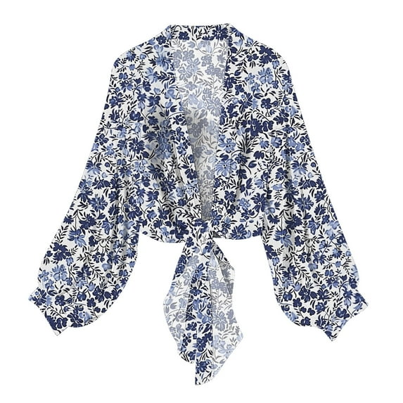 YUGYXL Womens Open Front Print Cardigans Long Sleeve Soft Drape Fall Cardigan Elegant Chiffon Cardigan Tops C Multicolor XXL