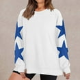 thumbnail image 1 of YUGYXL Womens Oversized Graphic Sweatshirts Side Star Graphic Pullovers Crew Neck Cute Long Sleeve Pullover Top Blue XXL, 1 of 6